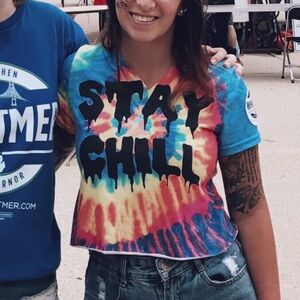 STAY CHILL TIE-DYE CROPTOP